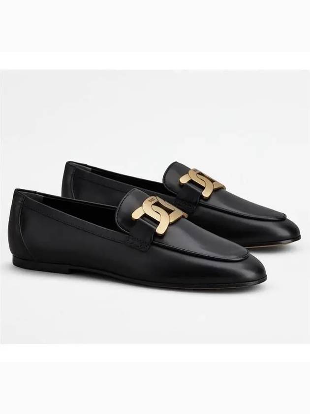 Kate Metal Logo Leather Loafers Black - TOD'S - BALAAN 2