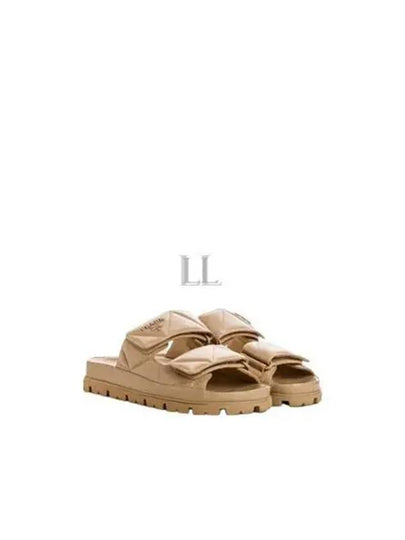 Nappa Leather Slippers Beige - PRADA - BALAAN 2