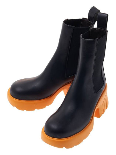 Veneta Flash Calfskin Chelsea Boots Tangerine Black - BOTTEGA VENETA - BALAAN 2