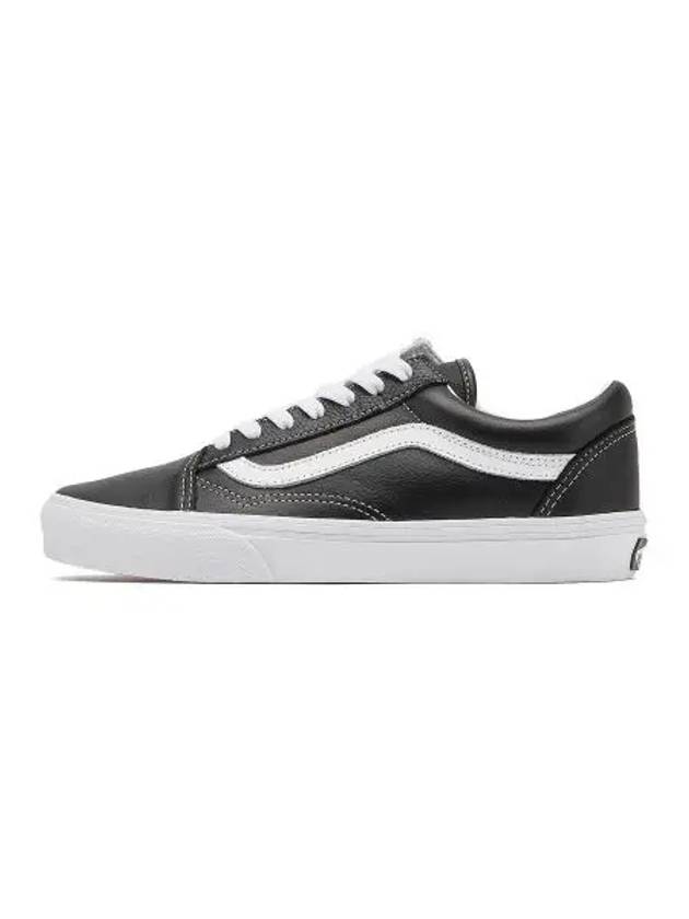 Old Skool Leather Low Top Sneakers Black - VANS - BALAAN 1