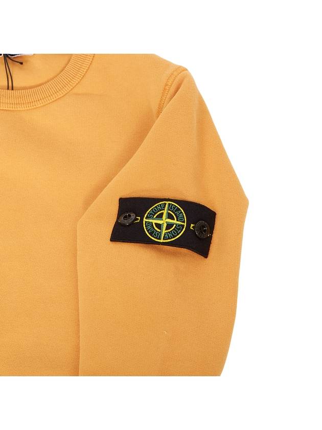 Kids Organic Cotton Fleece Sweatshirt Yellow - STONE ISLAND - BALAAN 5