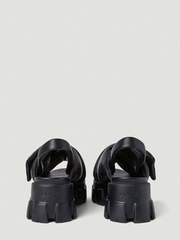 Monolith Padded Nappa Leather Sandals Black - PRADA - BALAAN 5