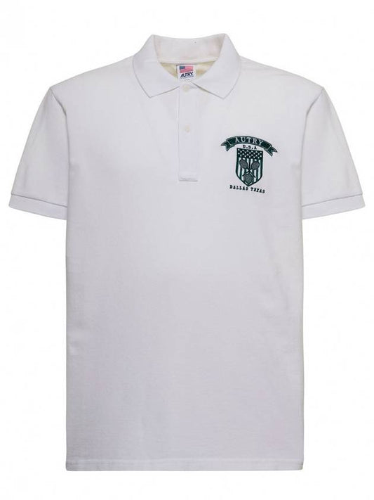 Tennis Club Badge Logo Short Sleeve PK Shirt White - AUTRY - BALAAN 1