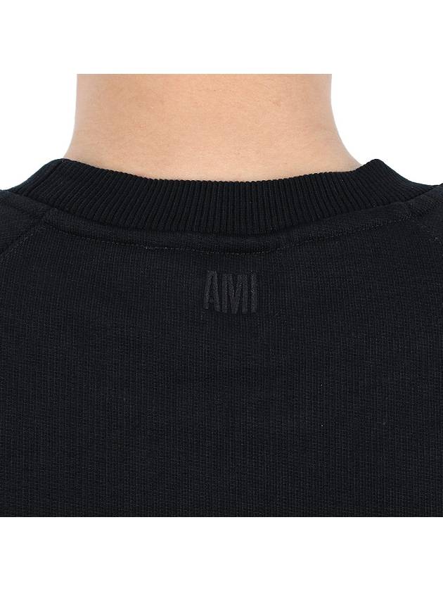 Small Heart Logo Sweatshirt Black - AMI - BALAAN 9