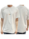 Rainbow Embroidered Logo Short Sleeve T-Shirt White - MSGM - BALAAN 2