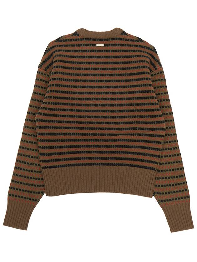 Striped Jacquard Wool Knit Top Brown - JW ANDERSON - BALAAN 3