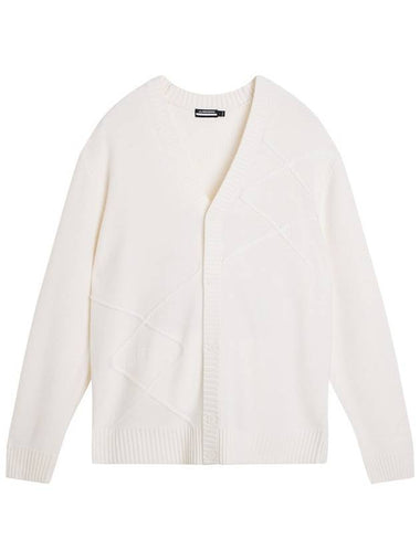 Clarke V-Neck Knit Cardigan White - J.LINDEBERG - BALAAN 1