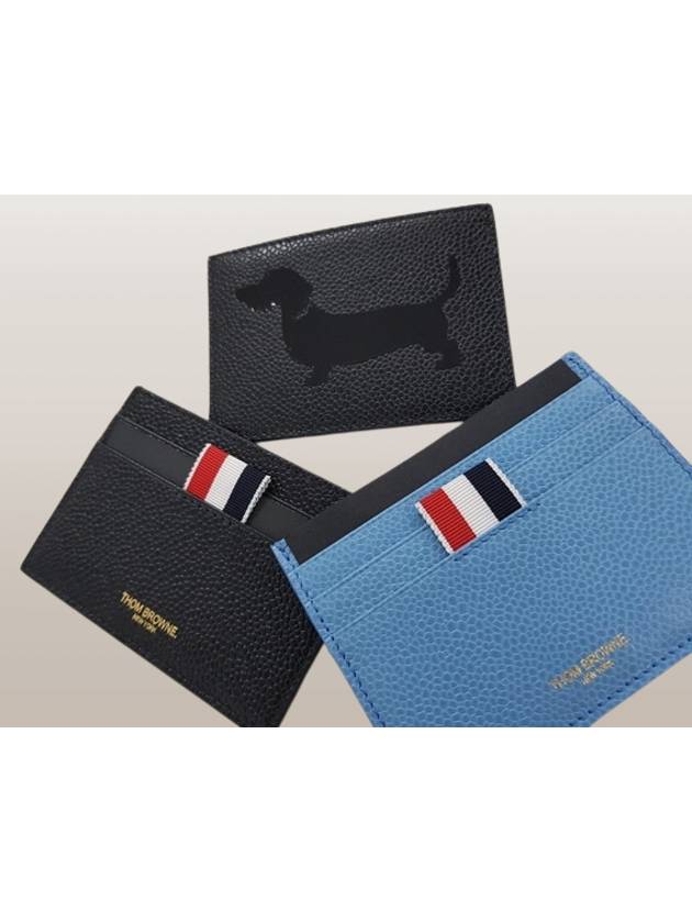 Pebble grain leather card holder case wallet sky blue - THOM BROWNE - BALAAN 1