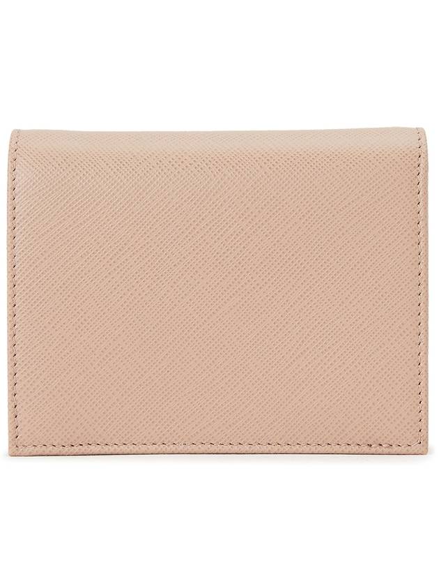 Saffiano Metal Logo Gold Fold Wallet Pink - PRADA - BALAAN 3