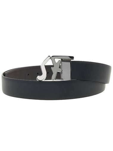 Ferragamo Men's SF Logo Reversible Belt 67 A251 NERO HICKORY 0734199 - SALVATORE FERRAGAMO - BALAAN 1