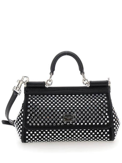 Sicily Crystal Small Tote Bag Black - DOLCE&GABBANA - BALAAN 2