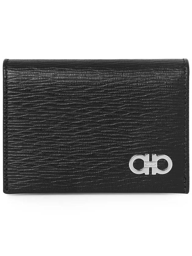 Salvatore Revival Gancini Bicolor Card Wallet Black - SALVATORE FERRAGAMO - BALAAN 6