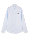 Contour Fox Head Casual Long Sleeve Shirt Blue - MAISON KITSUNE - BALAAN 2