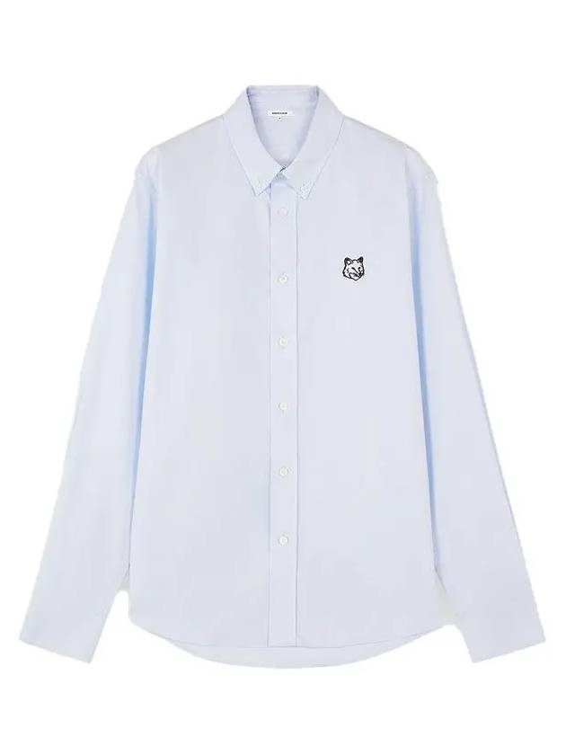 Contour Fox Head Casual Long Sleeve Shirt Blue - MAISON KITSUNE - BALAAN 3