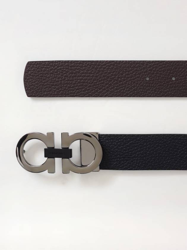 Reversible Gancini Belt Black Hickory - SALVATORE FERRAGAMO - BALAAN 3