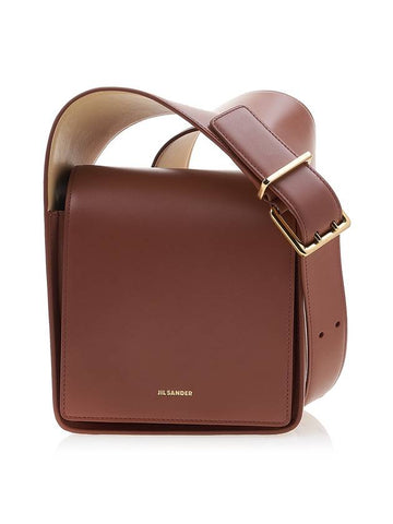 Sling Square Small Calfskin Leather Shoulder Bag Brown - JIL SANDER - BALAAN 1