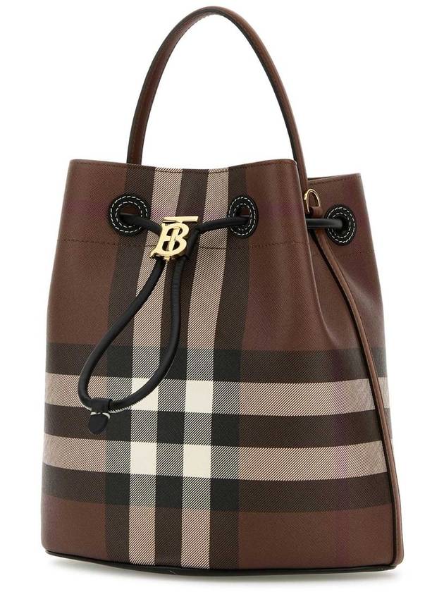 Small TB Bucket Bag Dark Birch Brown - BURBERRY - BALAAN 3