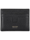 Tomford T-Line Logo Grain Leather Card Wallet Black - TOM FORD - BALAAN 2