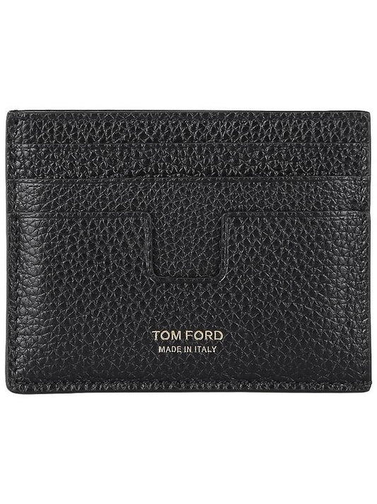 Tomford T-Line Logo Grain Leather Card Wallet Black - TOM FORD - 2