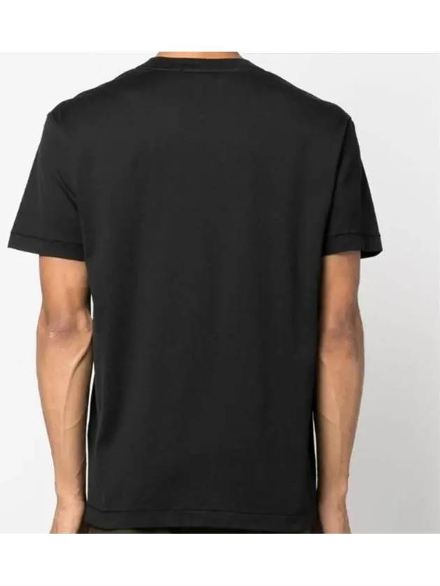 Slimfit Cotton Jersey Short Sleeve T-shirt Black - STONE ISLAND - BALAAN 3