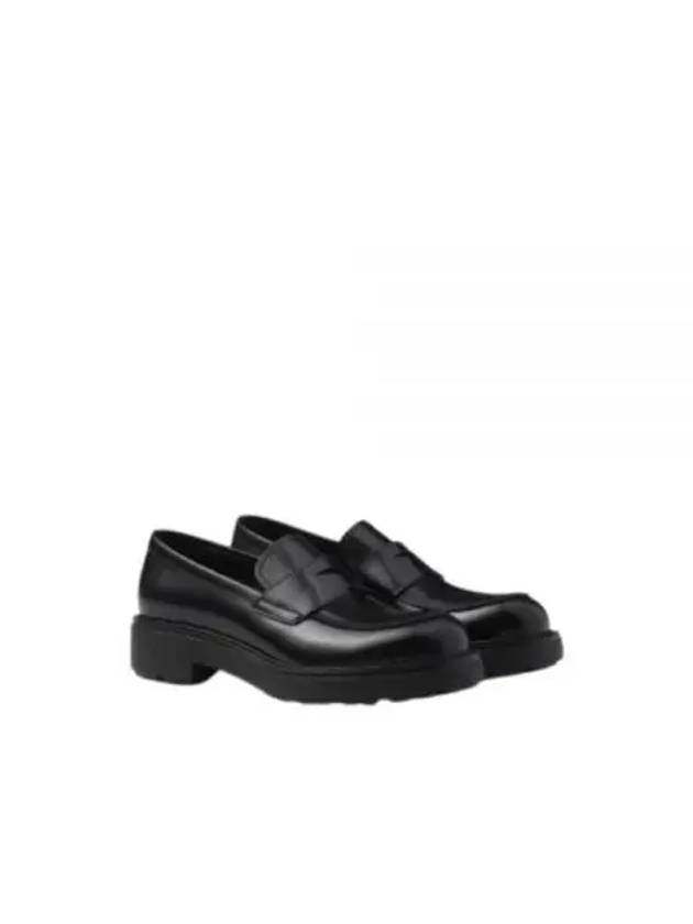 Brushed Leather Loafers Black - PRADA - BALAAN 2