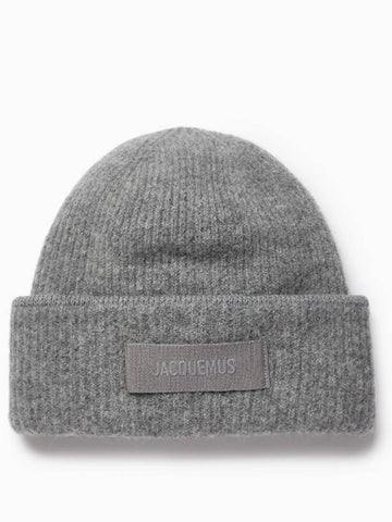 Jacquemus Logo Wool Beanie Dark Gray Unisex - JACQUEMUS - BALAAN 1