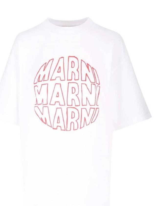 Logo Print Cotton Short Sleeve T-Shirt White - MARNI - BALAAN 2