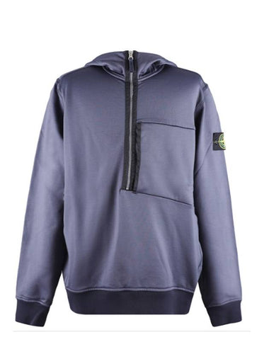 Compass Half Hooded Zip Up Purple - STONE ISLAND - BALAAN 1