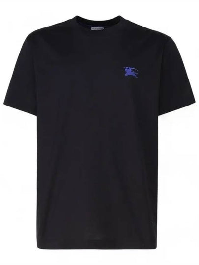 EKD Embroidered Cotton Short Sleeve T-Shirt Black - BURBERRY - BALAAN 2