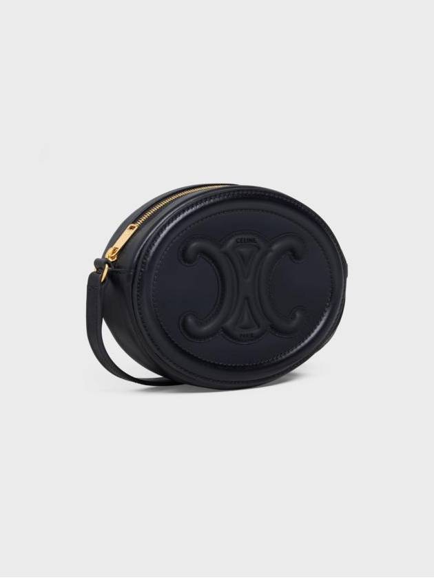 Oval Purse Smooth Calfskin Cross Bag Black - CELINE - BALAAN 4