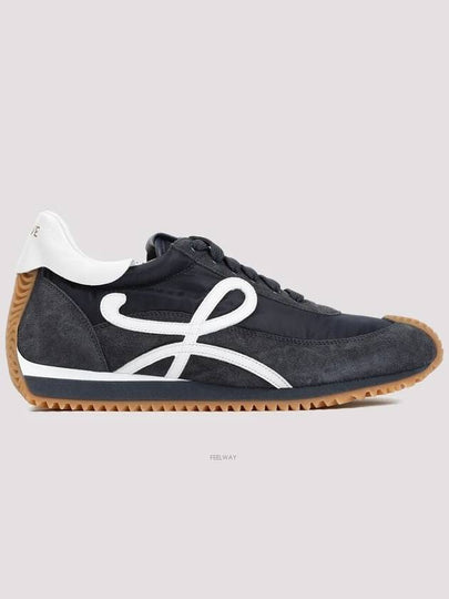 Flow Runner Nylon Suede Low Top Sneakers Navy - LOEWE - BALAAN 2