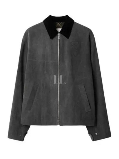 Corduroy Collar Cotton Jacket Black - BURBERRY - BALAAN 2