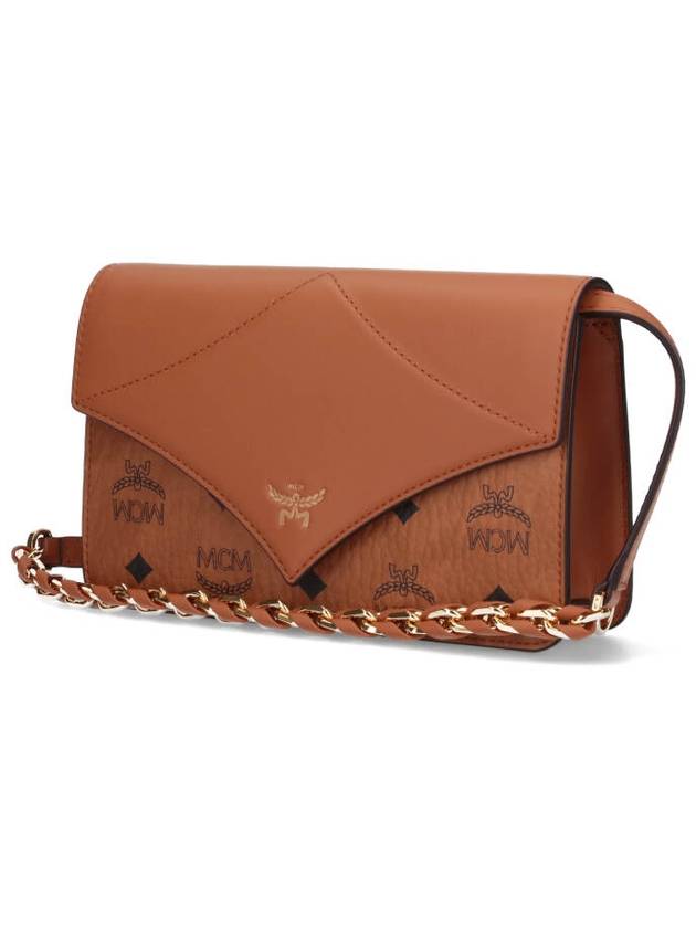 Diamond Visetos Foldover Shoulder Bag Brown - MCM - BALAAN 3