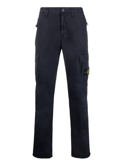 Men's Wappen Patch Slim Cargo Straight Pants Navy - STONE ISLAND - BALAAN 2