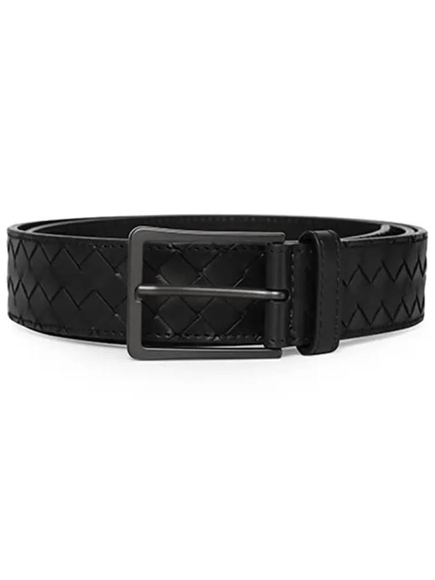 Intrecciato Leather Belt Black - BOTTEGA VENETA - BALAAN 6