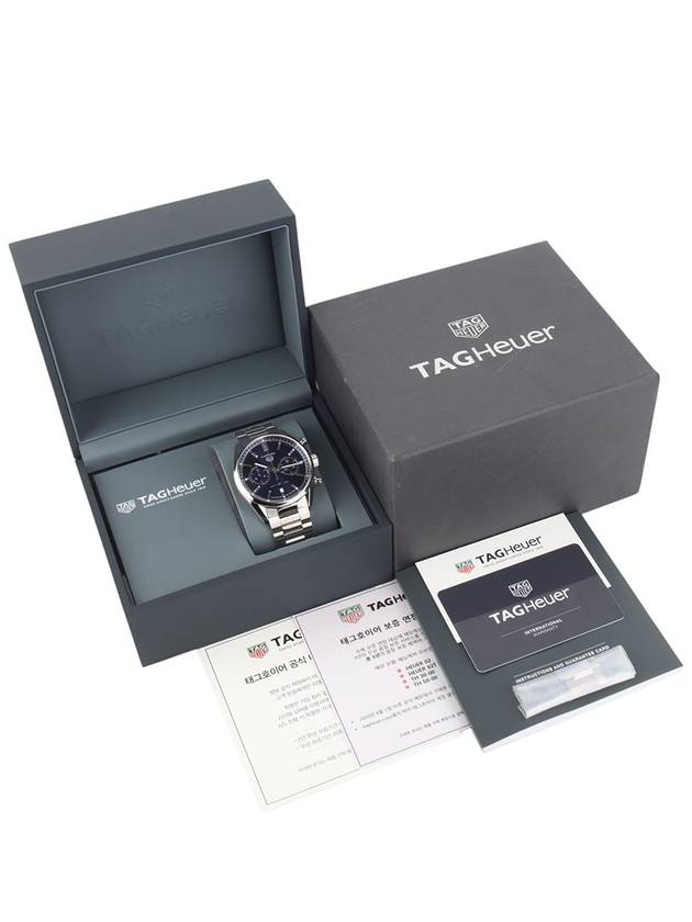 CBN2011 New Carrera Chronograph Blue Plate 42MM Men s Watch Department Store Warranty 34149 - TAG HEUER - BALAAN 8