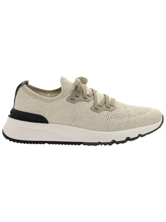 Knitted Cotton Sneakers White - BRUNELLO CUCINELLI - BALAAN 1