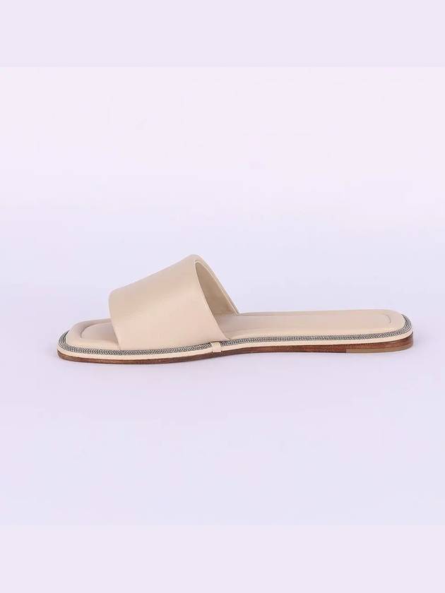 Women's Monili Slide Light Beige MZCWC2150 TZSKP C8238 - BRUNELLO CUCINELLI - BALAAN 3