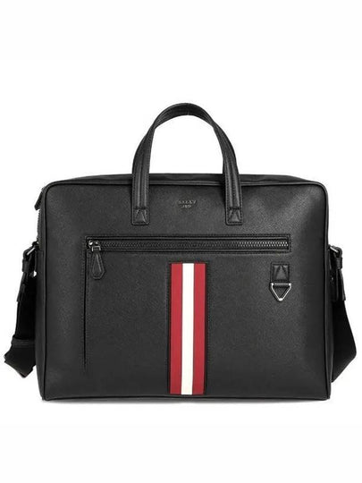 Logo Printed Leather Brief Case Black - BALLY - BALAAN 2