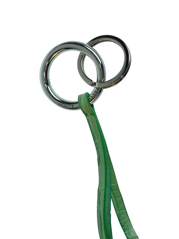 D G logo light green leather 3 color charm key ring - DOLCE&GABBANA - BALAAN 3