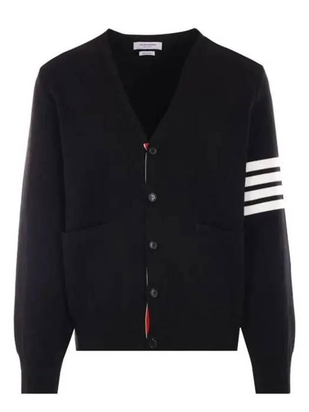 Milano Stitch 4-Bar Cardigan Black - THOM BROWNE - BALAAN 2