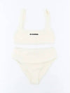 Logo Print Square Neck Bikini Ecru - JIL SANDER - BALAAN 2