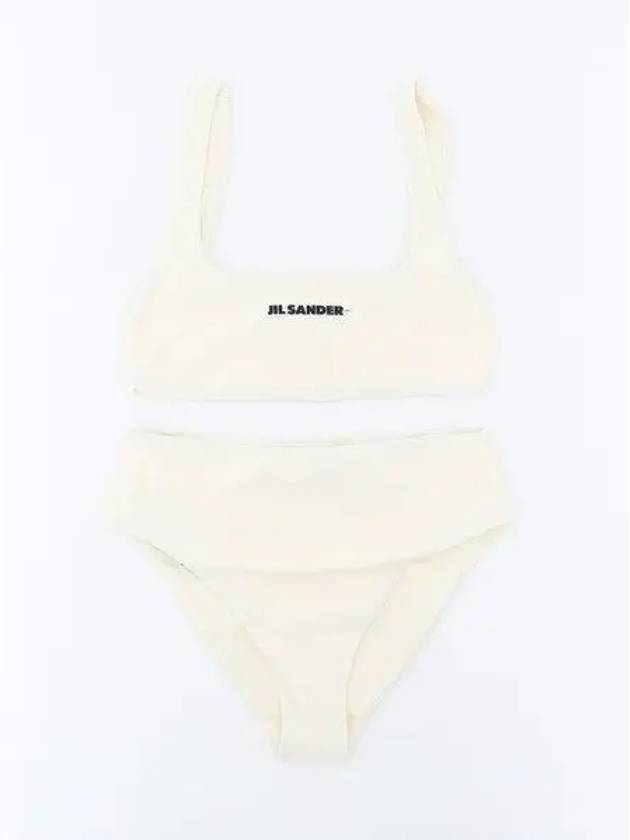 Logo Print Square Neck Bikini Ecru - JIL SANDER - BALAAN 2