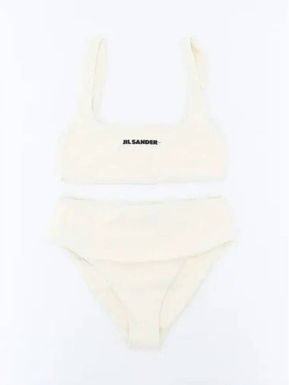 Logo Print Square Neck Bikini Ecru - JIL SANDER - BALAAN 2