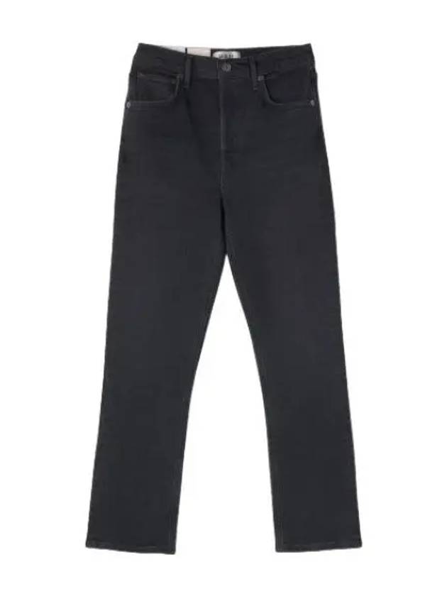 A Goldie Riley high rise straight denim pants black jeans - AGOLDE - BALAAN 1