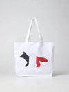 Tricolor Fox Tote Bag White - MAISON KITSUNE - BALAAN 9