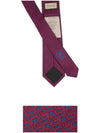 GG frame pattern silk tie navy red - GUCCI - BALAAN.