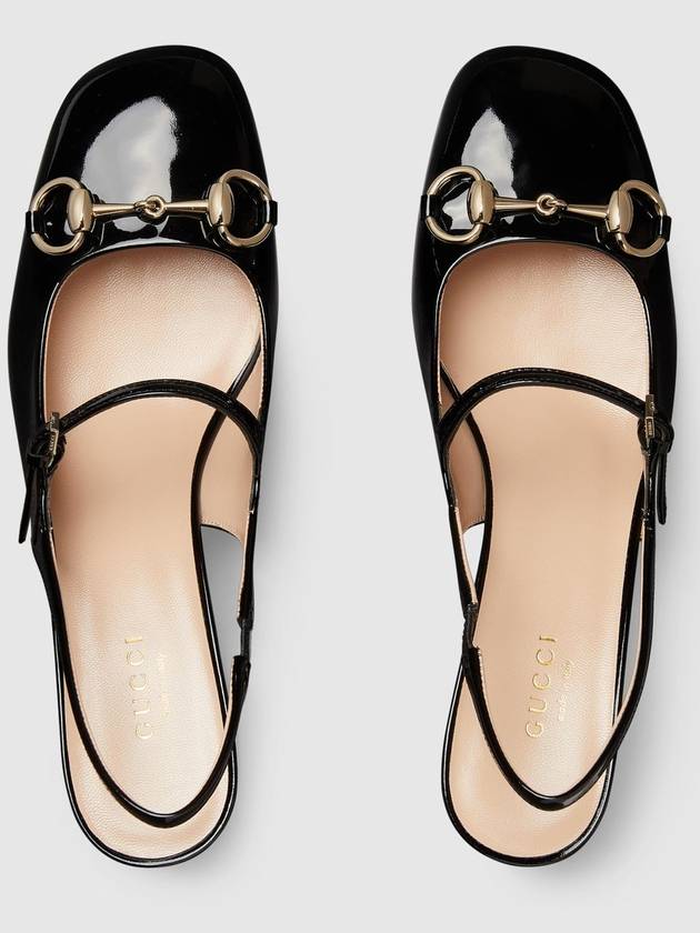 Horsebit slingback heel black - GUCCI - BALAAN 6