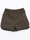 Canvas Jacquard Logo Shorts Brown - FENDI - BALAAN 3