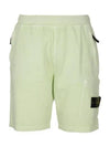 Men's OLD Treatment Logo Patch Cargo Bermuda Shorts Light Green - STONE ISLAND - BALAAN 2